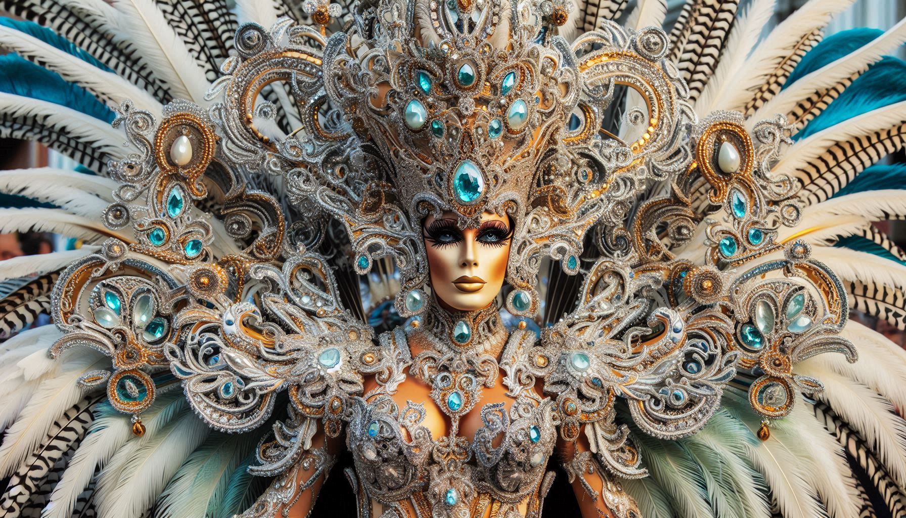 Ornate carnival costume with intricate details
